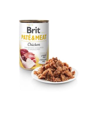 Brit Pate & Meat, pâtée pour chien au poulet (DLUO 07/2020) 400g)