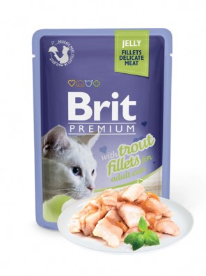 BRIT PREMIUM Cat Delicate - Aliment en gelée pour chats à la truite 85g