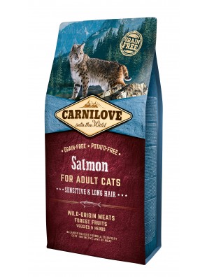 CARNILOVE CAT Salmon, Peaux sensibles et poils longs