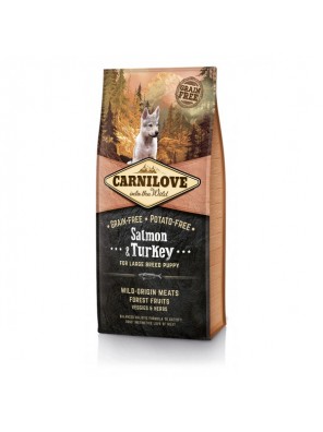 CARNILOVE DOG Salmon & Turkey, Large Breed Puppy  (sac abîmé) 12 kg