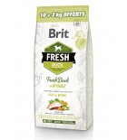 BRIT FRESH Chien adulte actif et sportif, Canard et millet