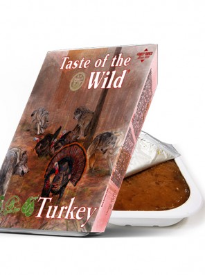TASTE OF THE WILD Tray Turkey & Duck - Barquette pour chien à la dinde et au canard (390g)