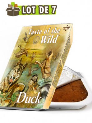 TASTE OF THE WILD Tray Duck & Chicken - Lot de 7 barquettes pour chien au canard et poulet (7x390g)