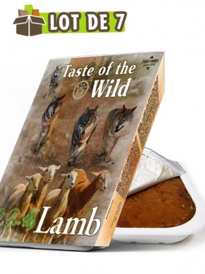 TASTE OF THE WILD Tray Lamb & Chicken - Lot de 7 barquettes pour chien à l'agneau et poulet (7x390g)