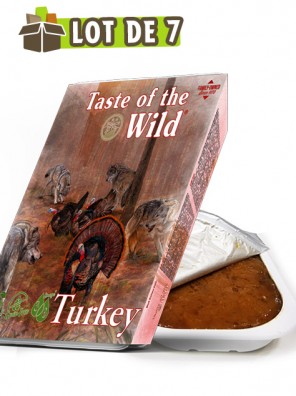 TASTE OF THE WILD Tray Turkey & Duck - Lot de 7 barquettes pour chien à la dinde et au canard (7x390g)