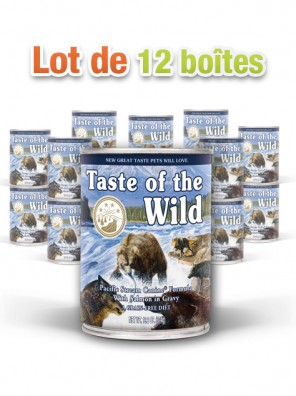 Pâtée pour chiens TASTE OF THE WILD Pacific Stream (lot de 12x390g)