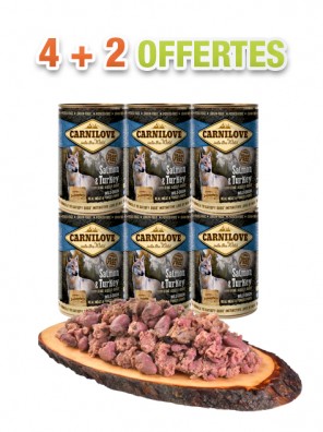 CARNILOVE Pâtée Chien - Saumon & Dinde (lot de 6x400g)