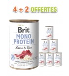 Brit Mono Protein Boîte chien Agneau et riz (lot de 6x400g)
