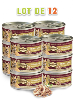 CARNILOVE Pâtée Chat - Poulet & Agneau (lot de 12x100g)