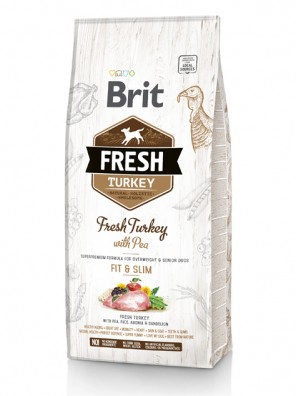 BRIT FRESH Chien adulte en surpoids & senior, Dinde et pois, allégé