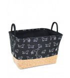 Panier de rangement BeOneBreed - Noir avec motif chiens