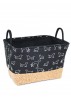 Panier de rangement BeOneBreed - Noir avec motif chiens