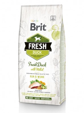 BRIT FRESH Chien adulte actif et sportif, Canard et millet